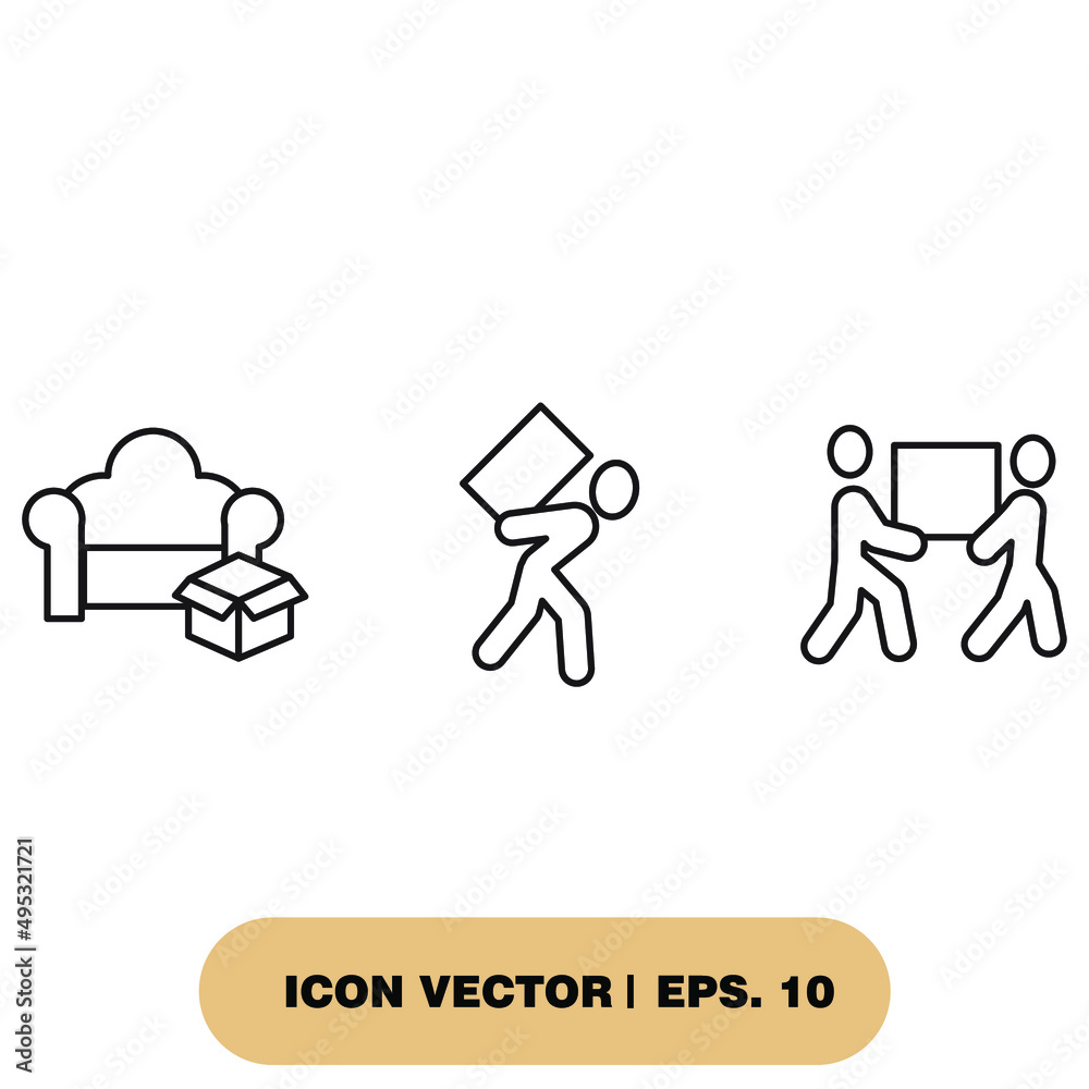 Moving Service icons set . Moving Service pack symbol vector elements for infographic web Moving Service icons set . Moving Service pack symbol vector elements for infographic web