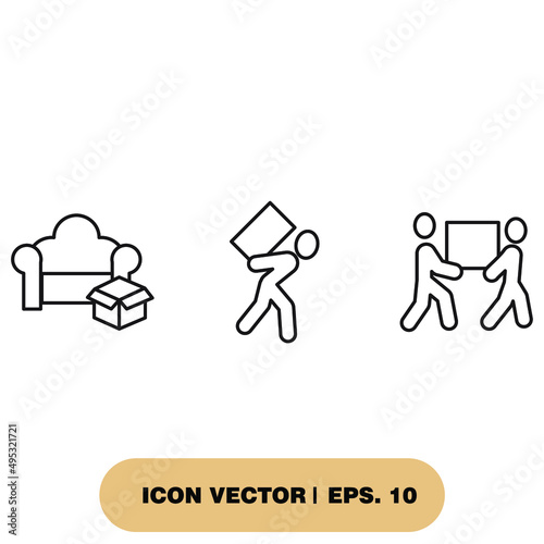 Moving Service icons set . Moving Service pack symbol vector elements for infographic web