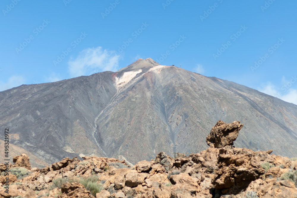 View on the Teide Volcano in Teide national park, Tenerife, Canary Islands, Spain