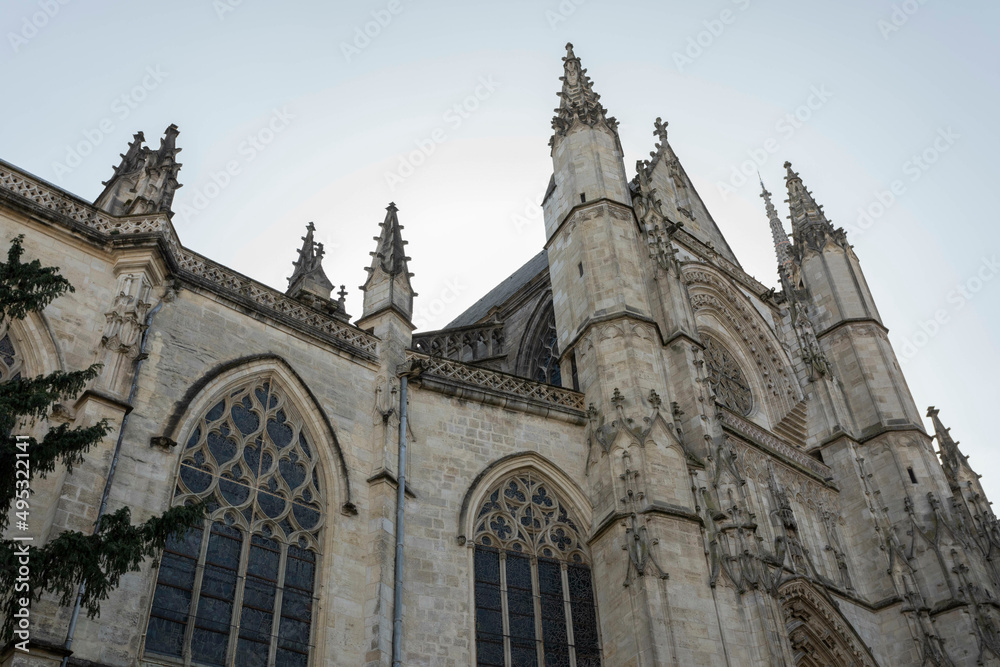 The gothic Cathedral, Basilica of St. Michael in Bordeaux, France, Europe