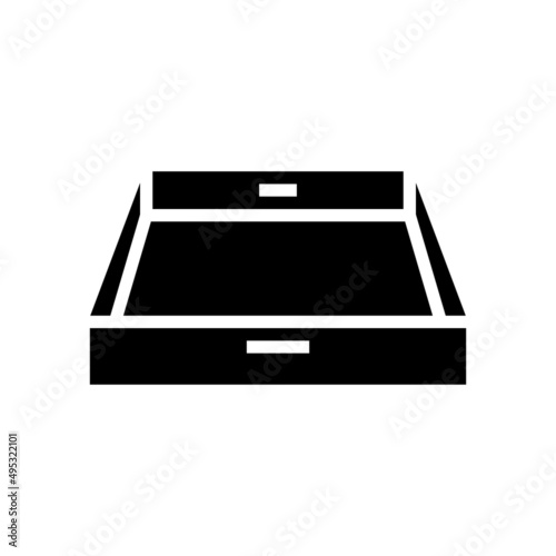 wood tray glyph icon vector. wood tray sign. isolated contour symbol black illustration