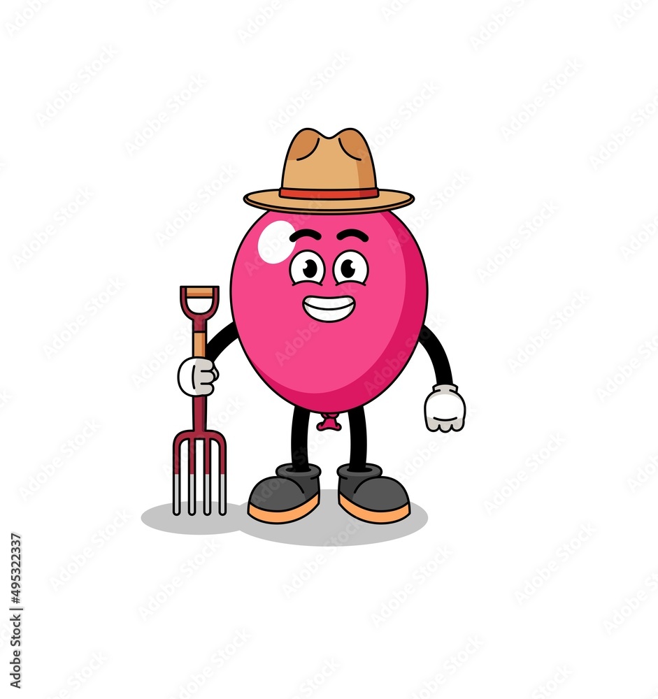 Cartoon mascot of balloon farmer Cartoon mascot of balloon farmer