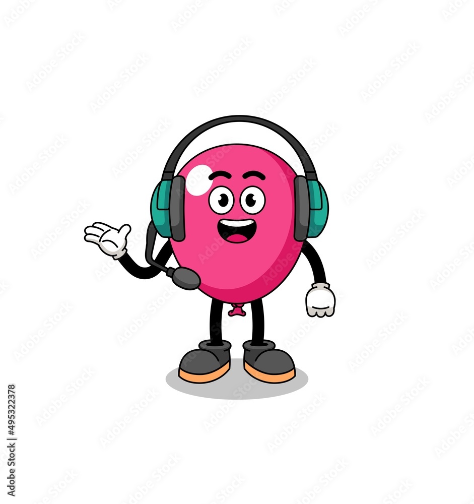Mascot Illustration of balloon as a customer services Mascot Illustration of balloon as a customer services