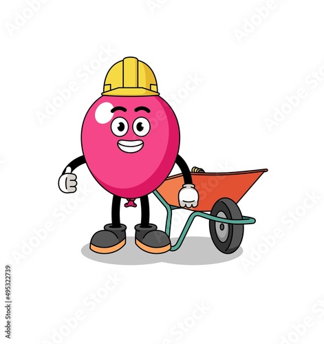 balloon cartoon as a contractor