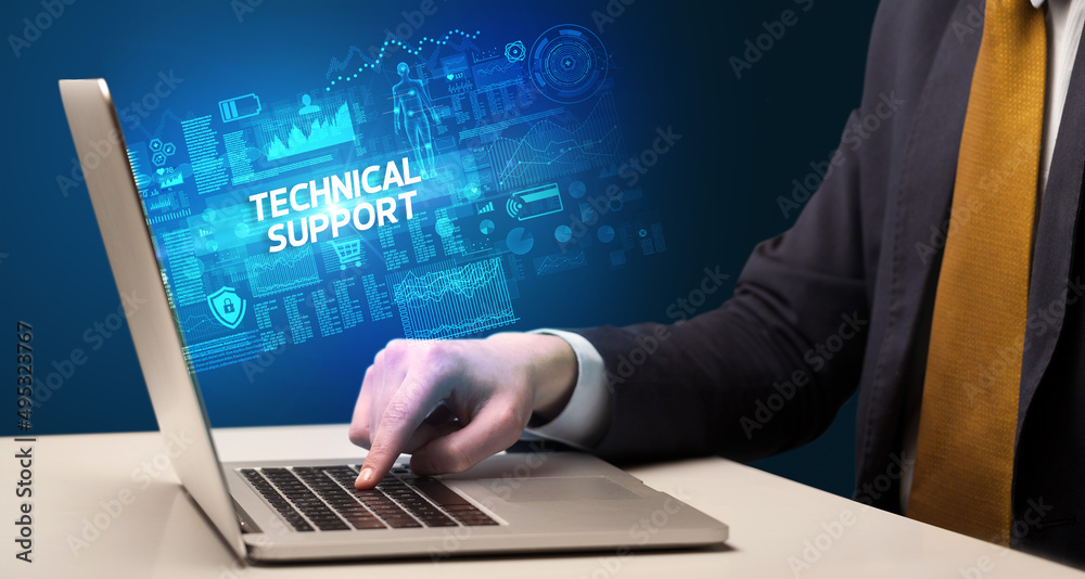 Businessman working on laptop concept Businessman working on laptop concept