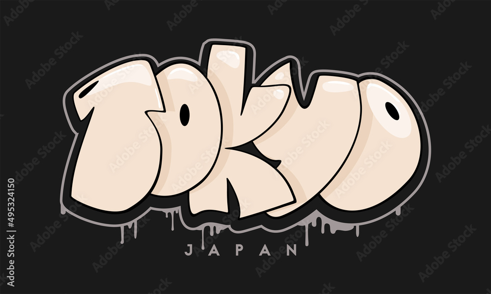 Photography Poster Tokyo graffiti style hand drawn lettering