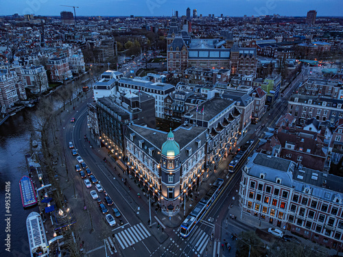 Wallpaper Mural Aerial photography of Amsterdam. Drone view of the city. colorful houses Torontodigital.ca