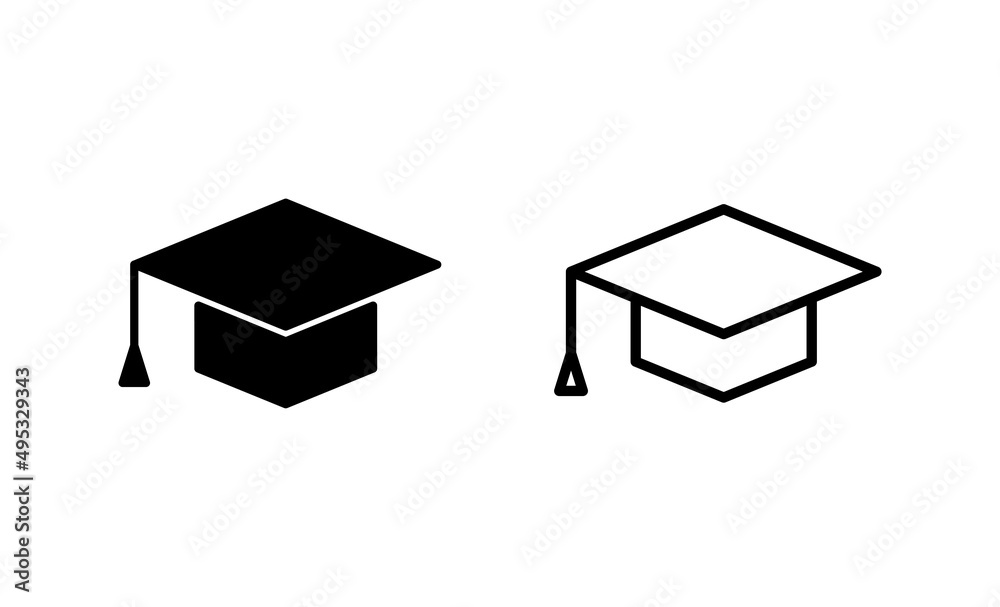 Education icon vector. Graduation cap sign and symbol. Graduate. Students cap Education icon vector. Graduation cap sign and symbol. Graduate. Students cap