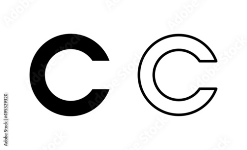 Copyright icon vector. copyright sign and symbol