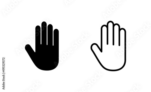 Hand icon vector. hand sign and symbol. palm