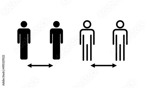 Social distance icon vector. social distancing sign and symbol. self quarantine sign