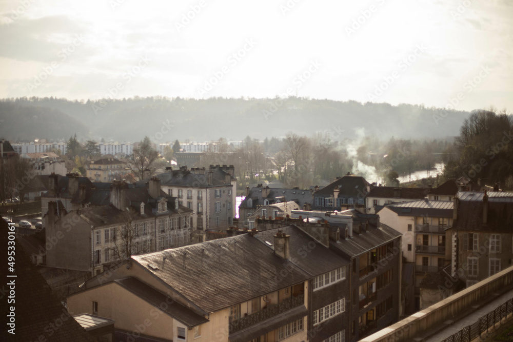 View of the city of Pau France Europe