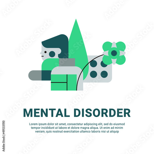 Concept of antidepressants are saving people from depression and about pills effect on mood and health. Flat cartoon vector illustration for banners, site, posters