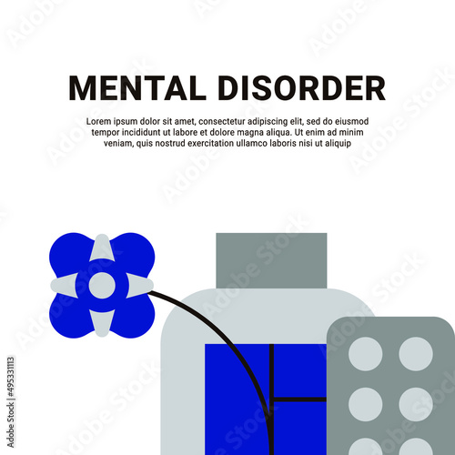 Concept of antidepressants are saving people from depression and about pills effect on mood and health. Flat cartoon vector illustration for banners, site, posters