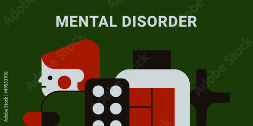 Concept of antidepressants are saving people from depression and about pills effect on mood and health. Flat cartoon vector illustration for banners, site, posters