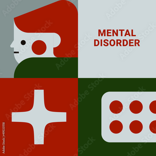 Concept of antidepressants are saving people from depression and about pills effect on mood and health. Flat cartoon vector illustration for banners, site, posters