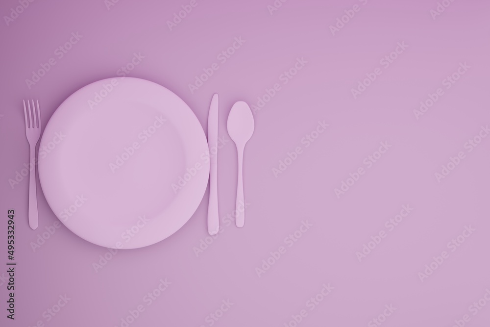 Abstract cutlery in pink pastel color on pink pastel background. The concept of serving food to the table, restaurant. pastel plate and silverware. 3D rendering, 3D illustration. Abstract cutlery in pink pastel color on pink pastel background. The concept of serving food to the table, restaurant. pastel plate and silverware. 3D rendering, 3D illustration.