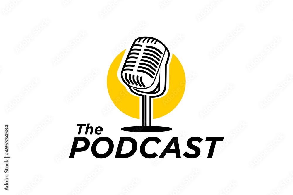 Microphone Mic Icon for Podcast Radio Broadcast for Entertainment Comedian or Sing Logo design inspiration Microphone Mic Icon for Podcast Radio Broadcast for Entertainment Comedian or Sing Logo design inspiration
