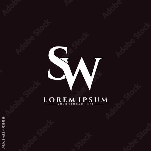 Letter SW luxury logo design vector
