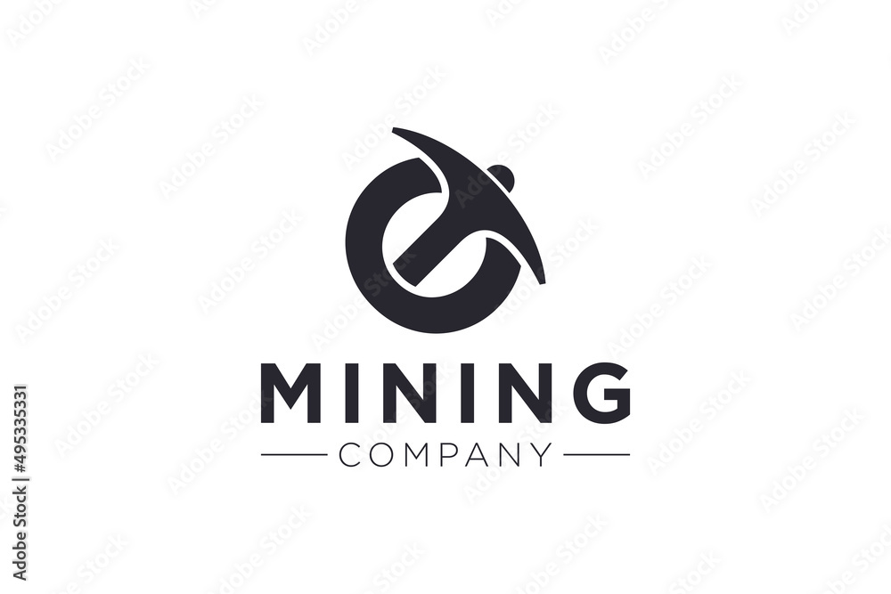 Obraz premium Letter O Mining logo icon design template vector illustration