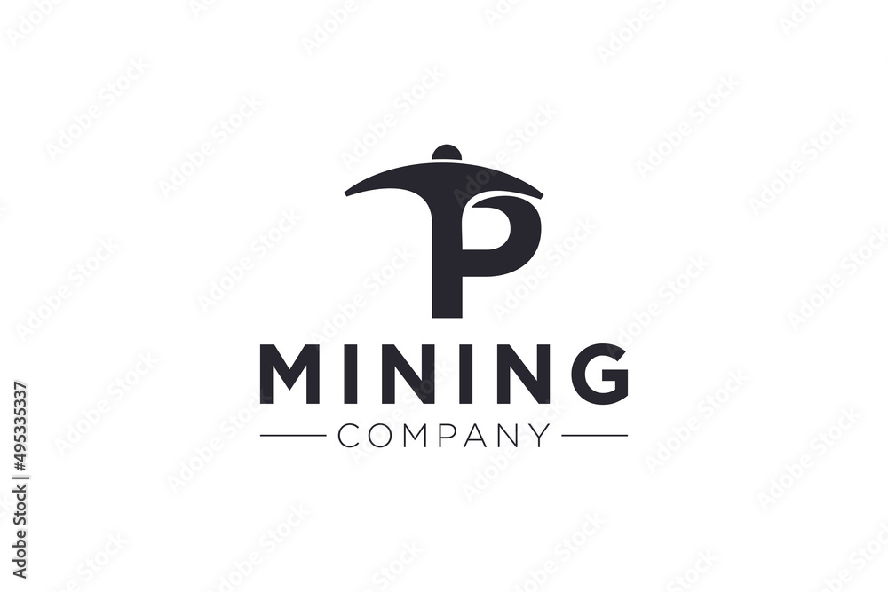 Letter P Mining logo icon design template vector illustration Letter P Mining logo icon design template vector illustration