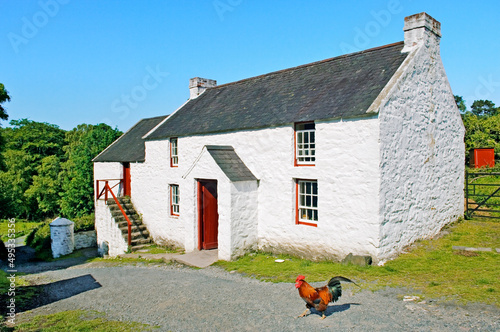 Ulster Folk and Transport Museum, Cultra, Belfast. Reconstructed 19th C Coshkib Hill Farm house originally near Cushendall.