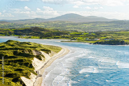 Five Finger Strand and the Dunes of Lagg, Trawbreaga Bay, Inishowen Donegal, Ireland. Dunes here are tallest in Europe. On Wild Atlantic Way trail