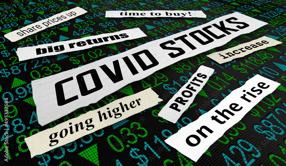 custom made wallpaper toronto digitalCovid Stocks News Headlines Health Industry Sector Rise Coronavirus 3d Illustration