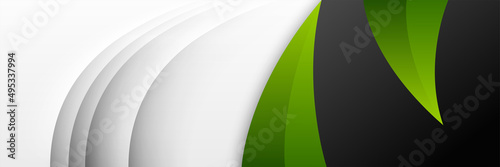 Abstract green black grey wavy background