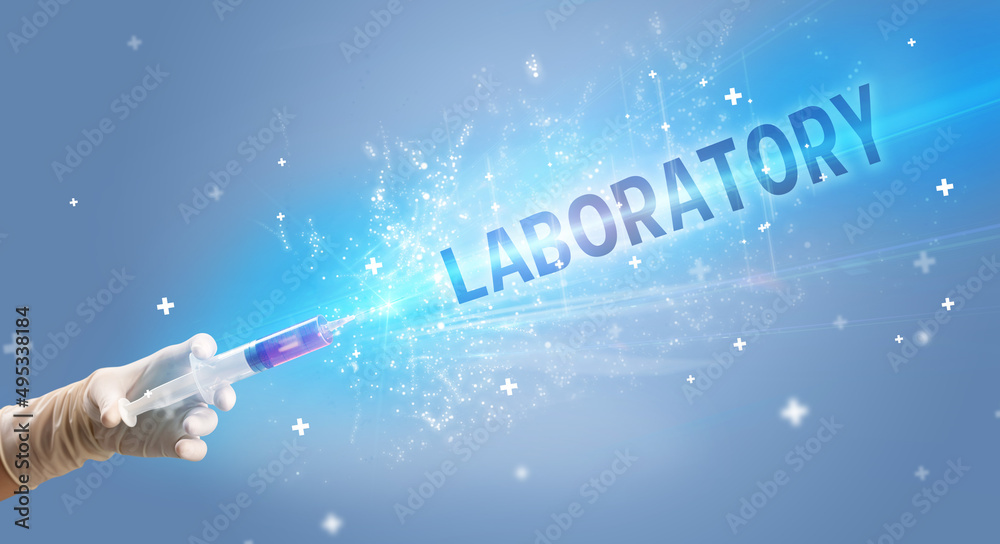 Syringe, medical injection in hand Syringe, medical injection in hand