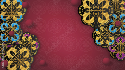 Realistic arabic ornamental background. - Vector.
