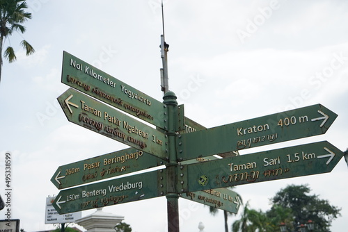signpost in the city