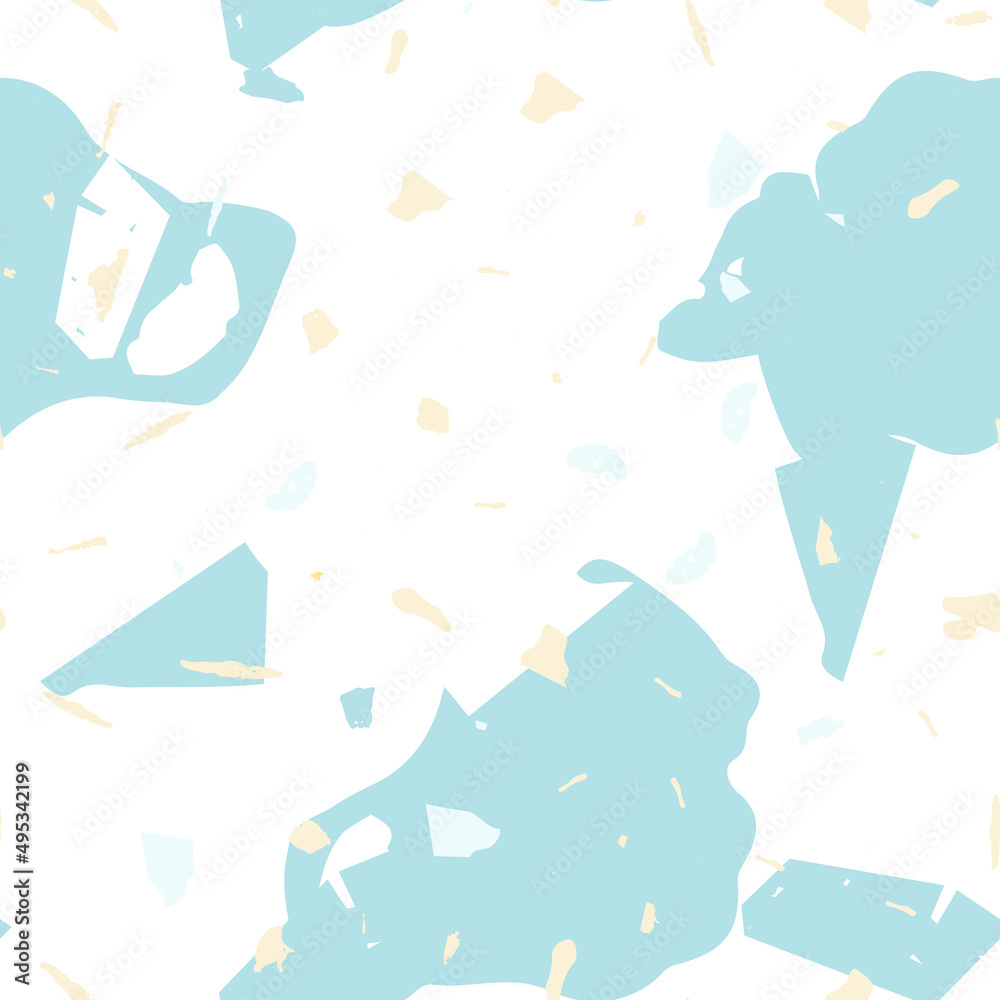 Terrazzo seamless pattern. Blue classic flooring Terrazzo seamless pattern. Blue classic flooring