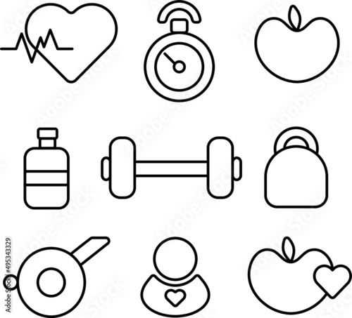 Fitness icon set