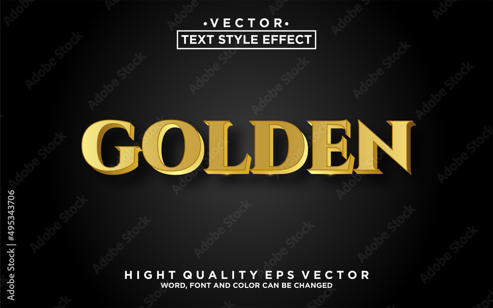 Editable text style effect - Golden text style theme.