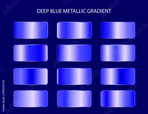 elegant deep blue metallic color gradient set collection design element