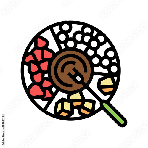 dishes fondue color icon vector. dishes fondue sign. isolated symbol illustration