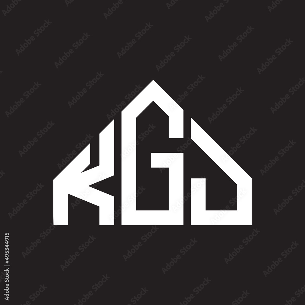 KGJ letter logo design on Black background. KGJ creative initials letter logo concept. KGJ letter design. 
