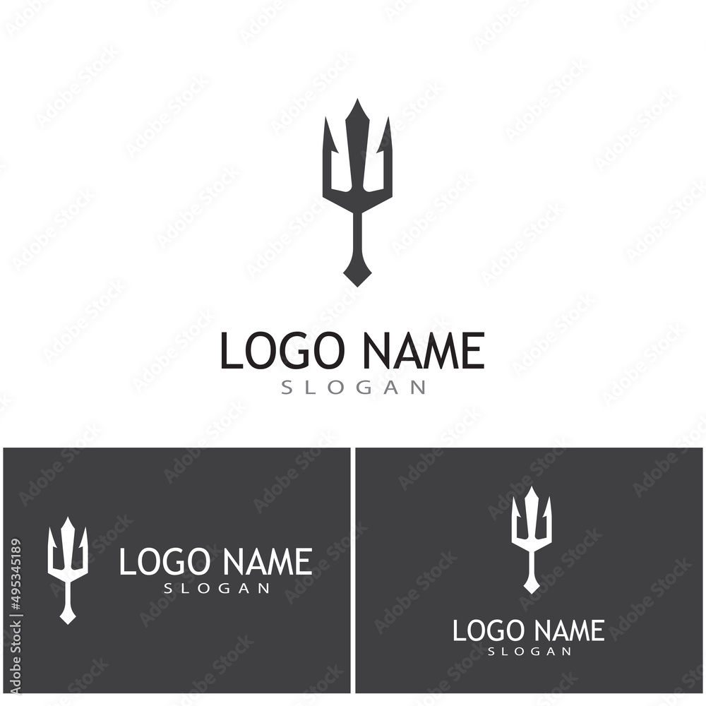 Trident Logo Template vector icon illustration design