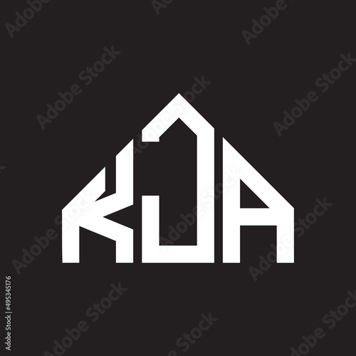 KJA letter logo design on black background. KJA creative initials letter logo concept. KJA letter design.  photo