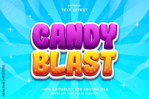 Candy Blast Game Logo Text Effect
