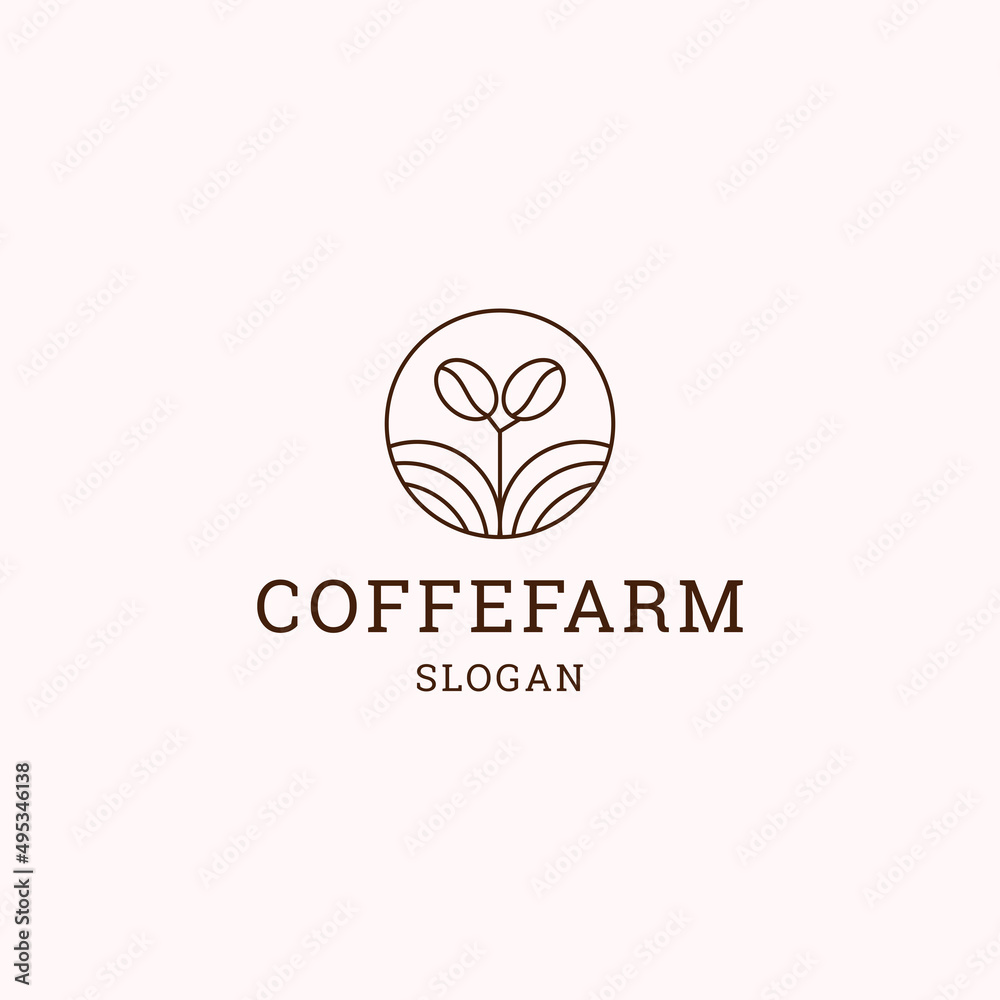 Coffe farm logo icon design template vector illustration