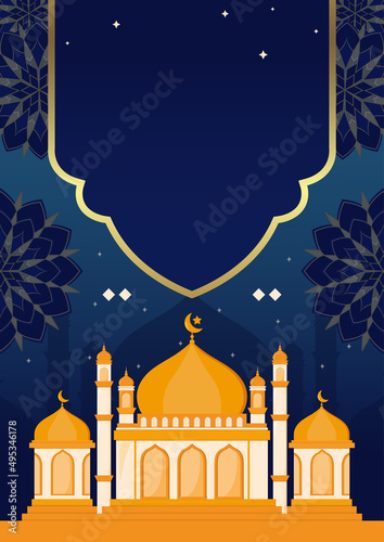 Islamic Background Template for Greeting and Invitation Card Vector to Print or Social Media