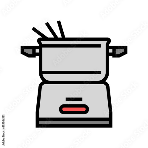 electric fondue pot color icon vector. electric fondue pot sign. isolated symbol illustration