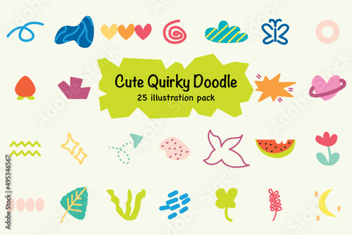 Cute Quircky Doodle Illustration Pack