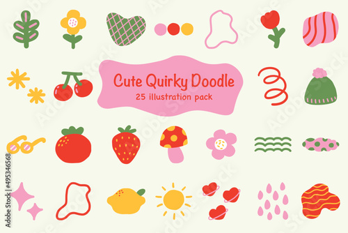 Cute Quircky Doodle Illustration Pack