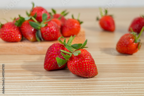 Strawberries on a Wooden Table