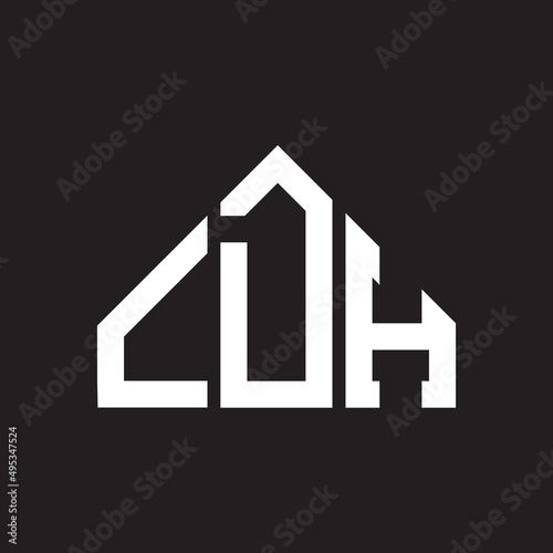 CDH letter logo design on Black background. CDH creative initials letter logo concept. CDH letter design.  photo