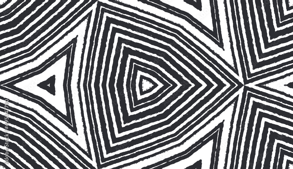 Geometric seamless pattern. Black symmetrical