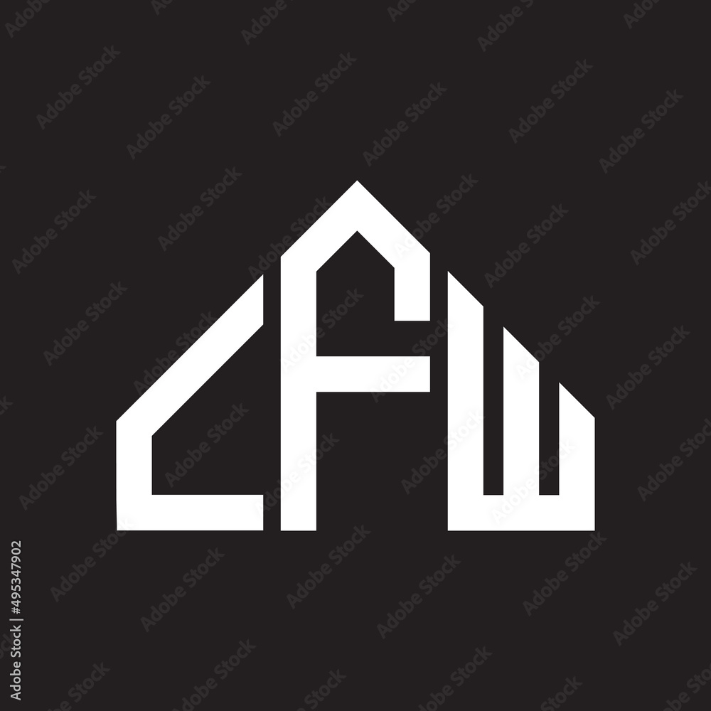 CFW letter logo design on Black background. CFW creative initials letter logo concept. CFW letter design. 